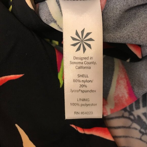 ATHLETA - WOMEN'S XS -BLACK FLORAL SPAGHETTI STRAP BUILT IN BRA SUN DRESS - Picture 6 of 7